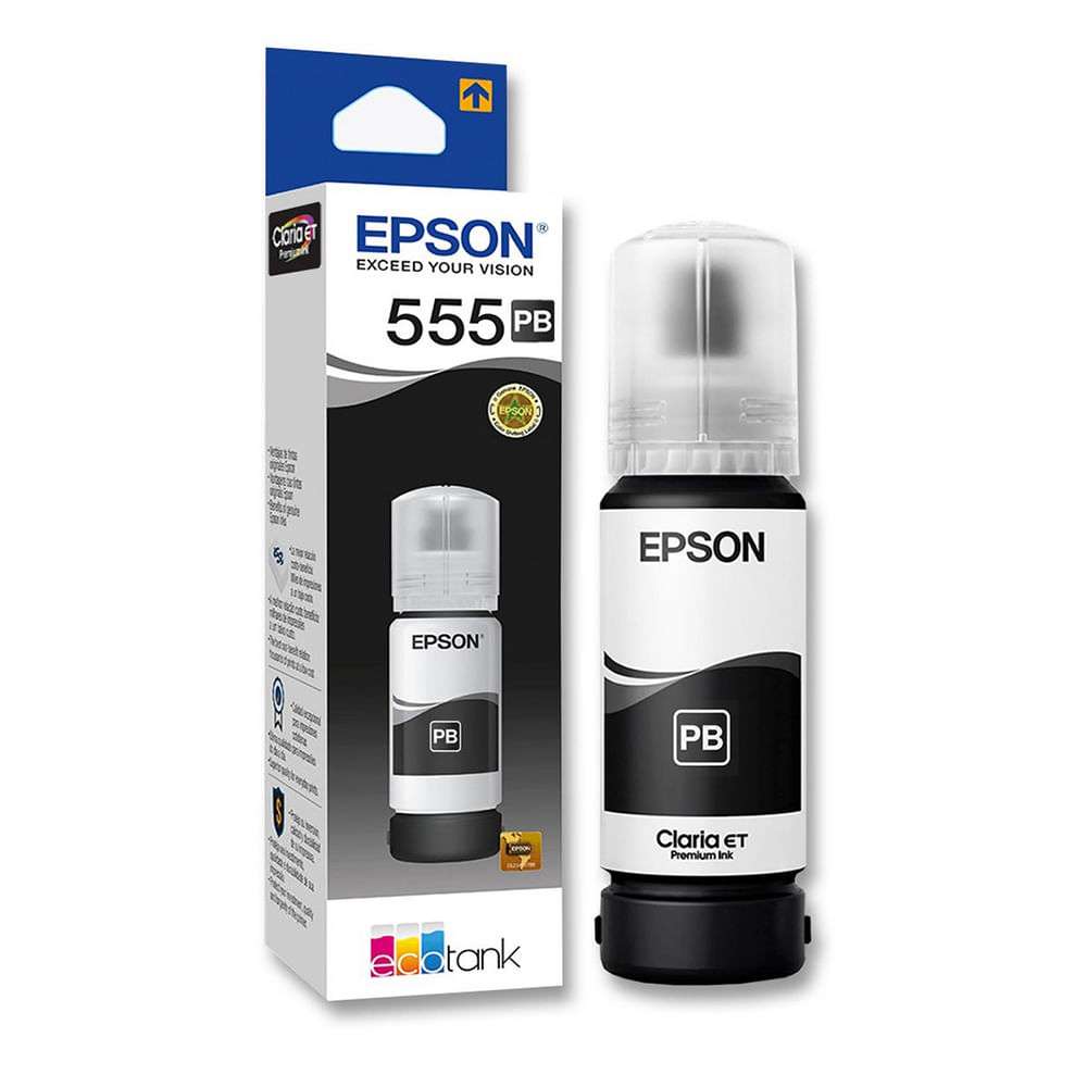 Botella De Tinta Negra Epson Fotografica L8180 T555120-Al - 1053028EPSONT555120-AL