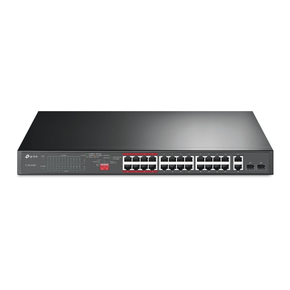 Switch Tp-Link Tl-Sl1226p Poe+ No Gestionable Gigabit De 24 Puertos A 10/100 Mbps + 2 PuertosTP_LINKTL-SL1226P