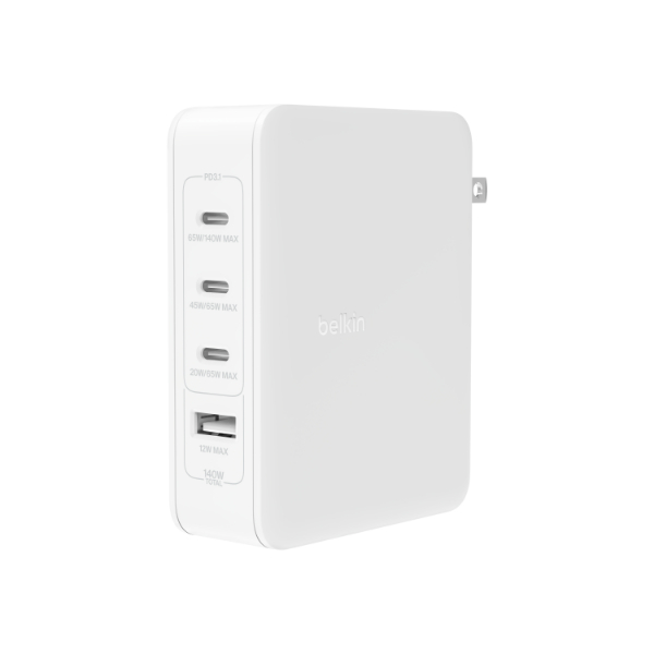 Cargador De Pared Belkin 140W (4 Puertos)BELKINWCH014dqWH