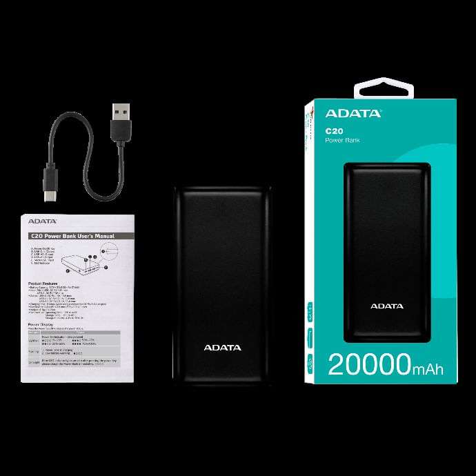 Power Bank  C20  NegraADATAPBC20-BK