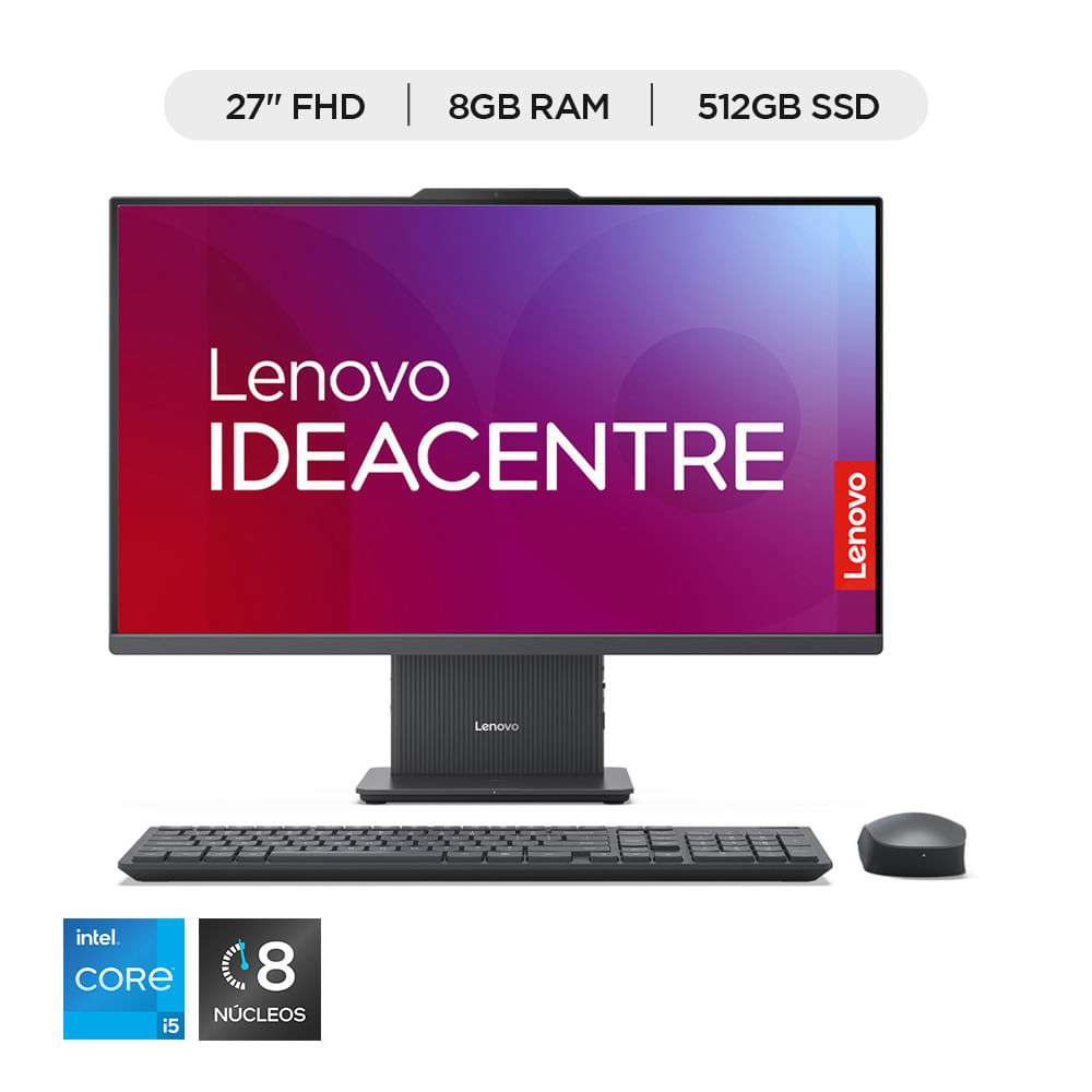 All In One Lenovo Ideacentre Core I5 Ram 8 Ssd512 27 Fhd Win 11 GrisLENOVOF0HM00FWLD
