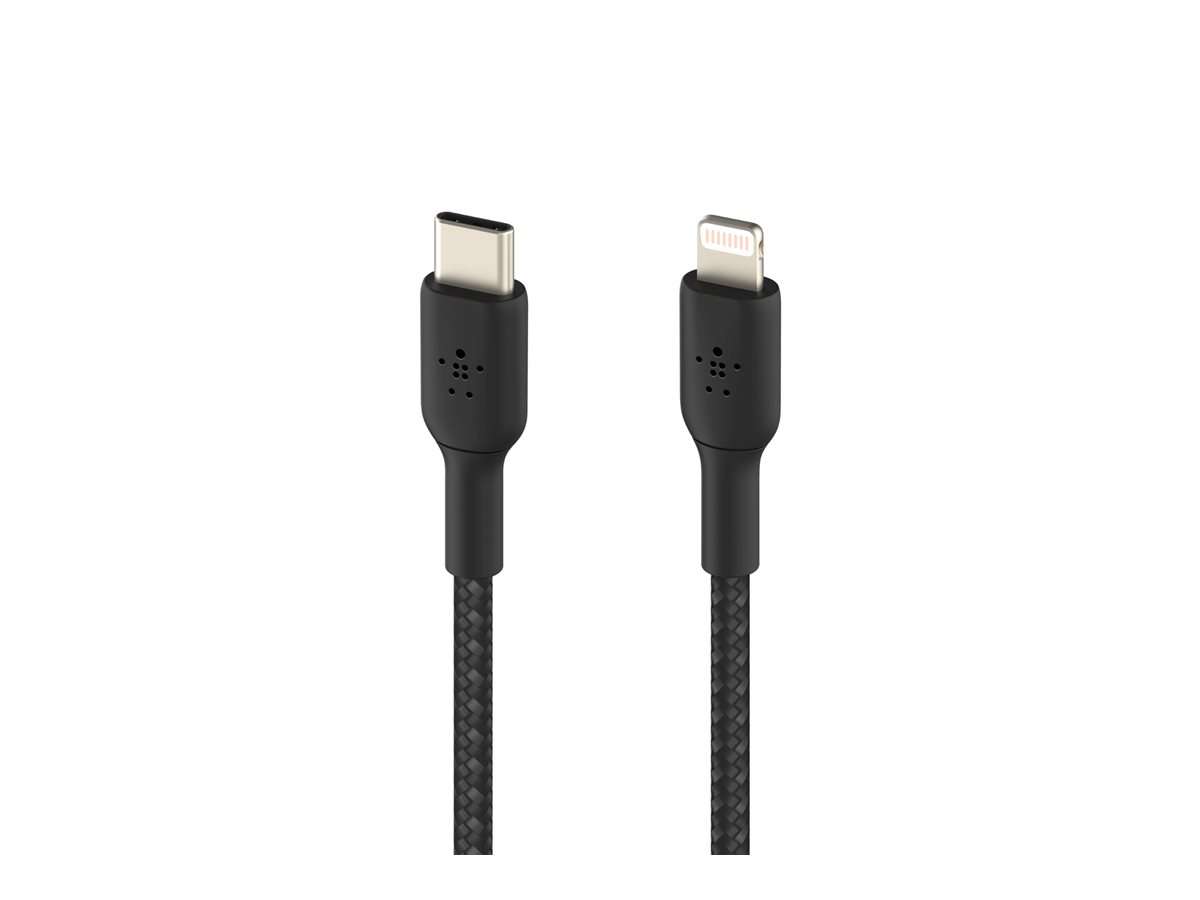 Belkin CAA004bt1MBK Belkin BoostCharge - Cable Lightning - 24 pin USB-C macho a Lightning macho - 1 m - negro - suministro de potencia USB (18W)