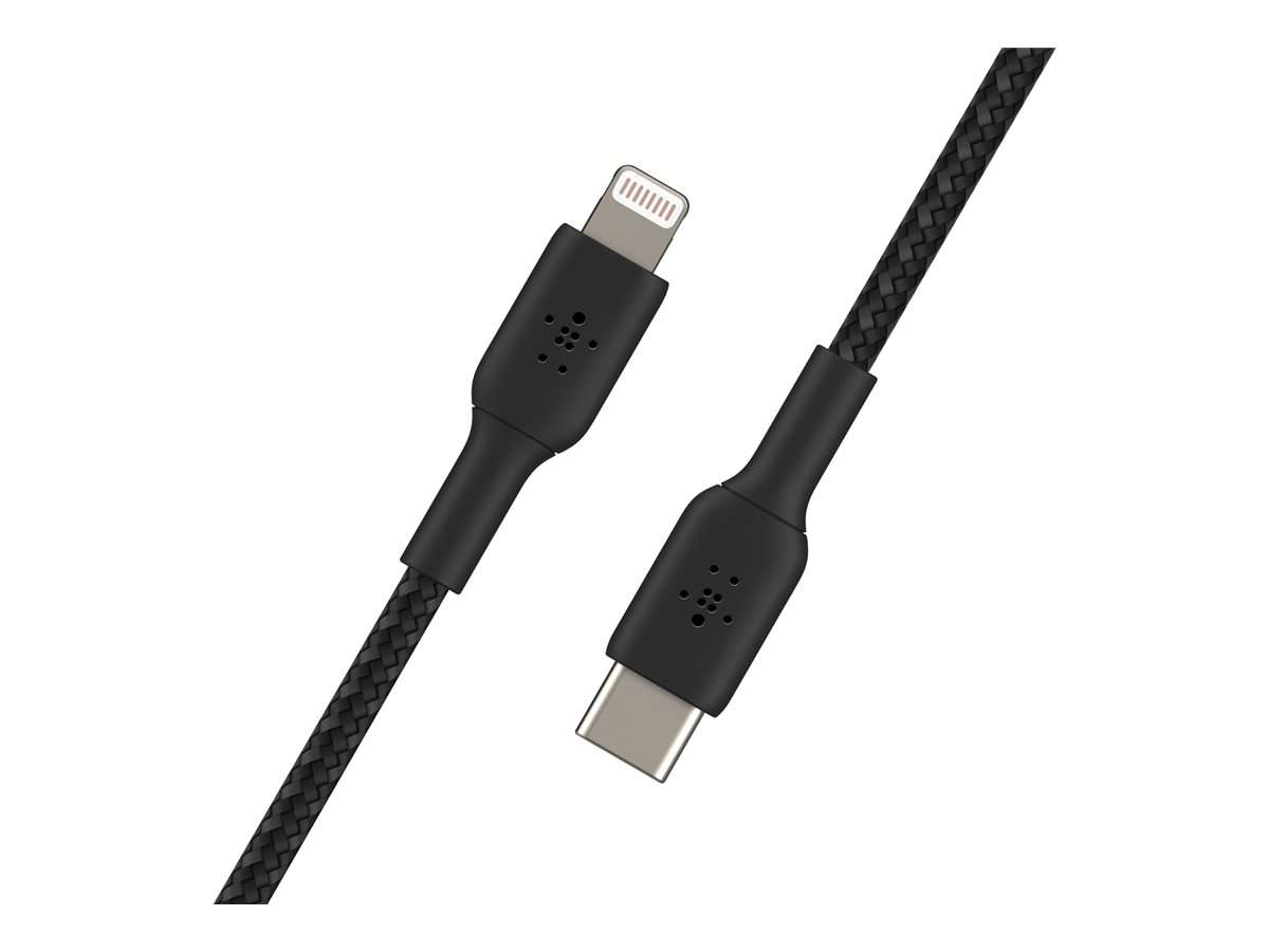 Belkin CAA004bt1MBK Belkin BoostCharge - Cable Lightning - 24 pin USB-C macho a Lightning macho - 1 m - negro - suministro de potencia USB (18W)