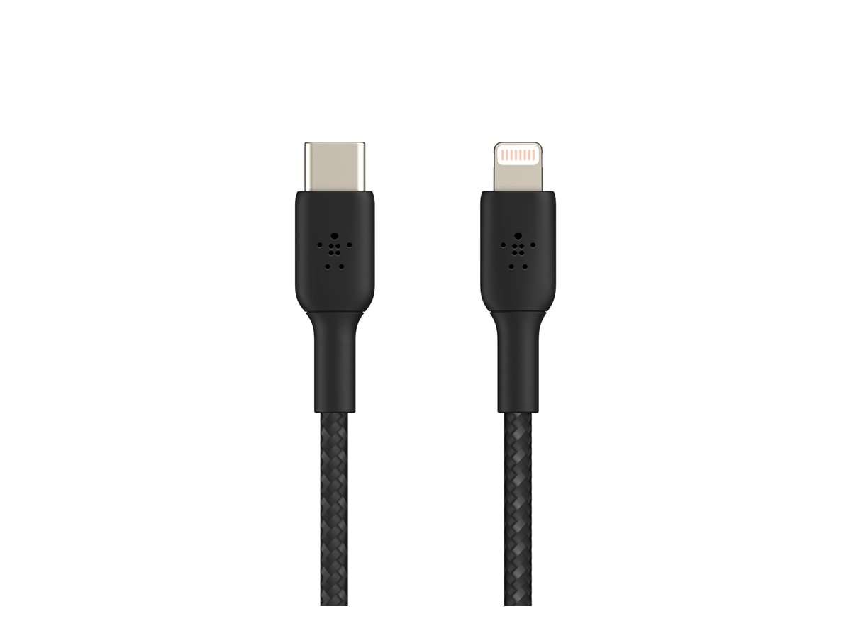 Belkin CAA004bt1MBK Belkin BoostCharge - Cable Lightning - 24 pin USB-C macho a Lightning macho - 1 m - negro - suministro de potencia USB (18W)