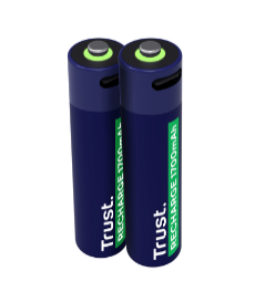 TRUST-25585-8713439255850-Baterías Recargables tipo C Trust 2 pilas - AAA