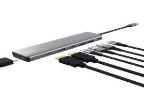 TRUST-25661-8713439256611-Adaptador Trust Dalyx multipuerto 7 en 1 Tipo C (DisplayPort
