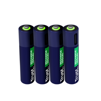 TRUST-25671-8713439256710-Baterías Recargables tipo C Trust 4 pilas - AAA