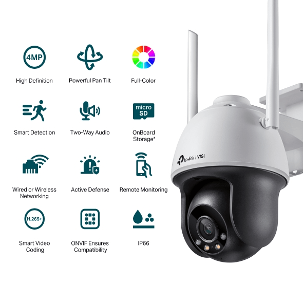 Cámara Tp-Link Vigi C340w (4.0Mm) Ip Tipo Bala Wifi A Full Color De 4MpTP_LINKVIGI C340-W(4MM)