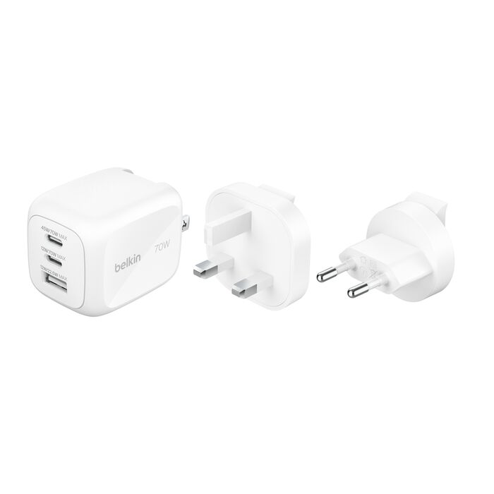 Cargador De Pared Belkin 70W 3 Puertos Kit ViajeroBELKINWCH018FQWH