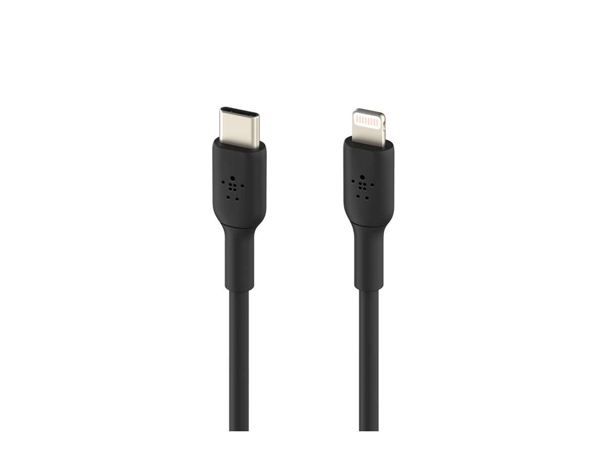 Belkin CAA003bt1MBK Belkin BoostCharge - Cable Lightning - 24 pin USB-C macho a Lightning macho - 1 m - negro - suministro de potencia USB (18W)