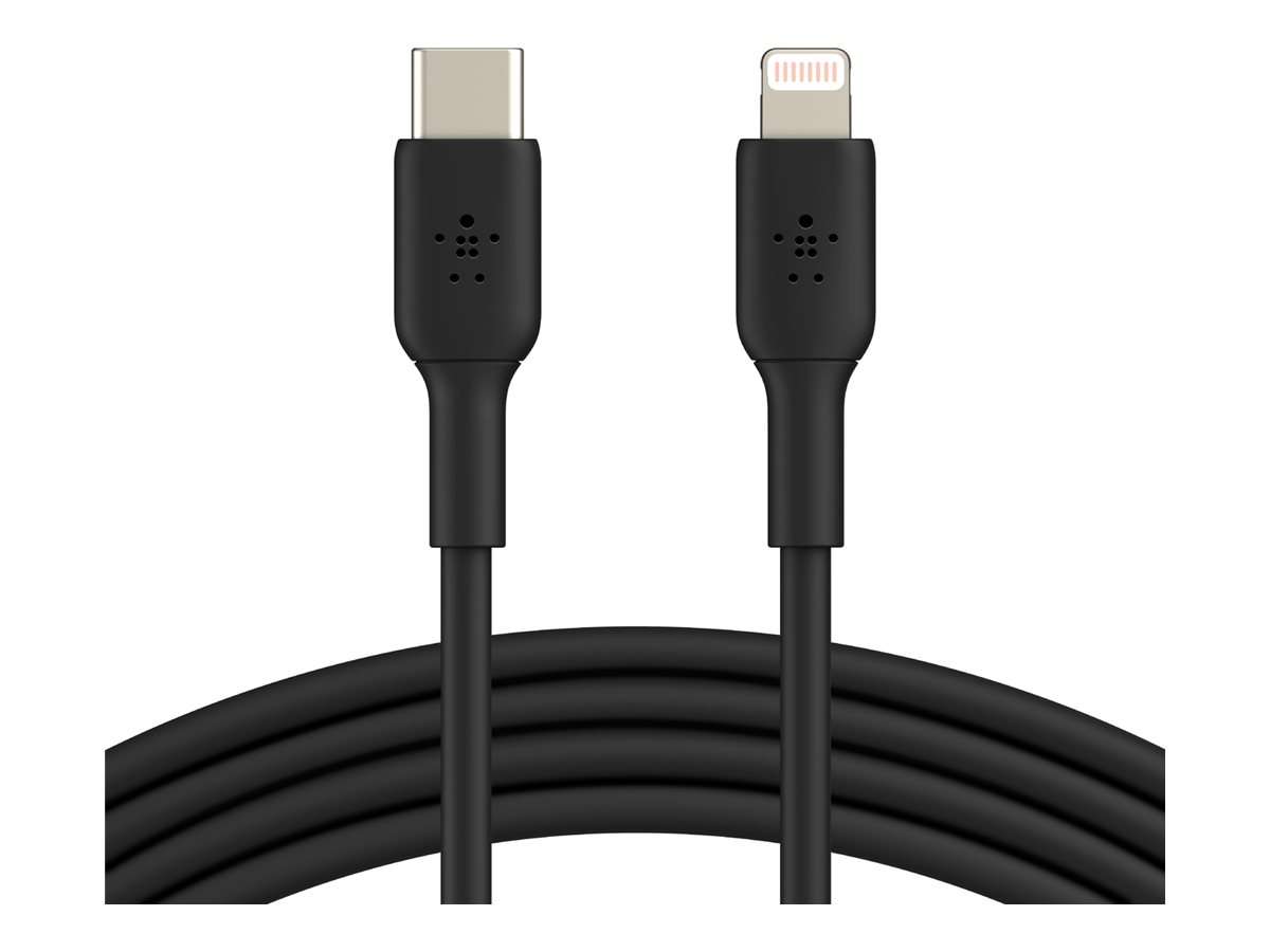 Belkin CAA003bt1MBK Belkin BoostCharge - Cable Lightning - 24 pin USB-C macho a Lightning macho - 1 m - negro - suministro de potencia USB (18W)