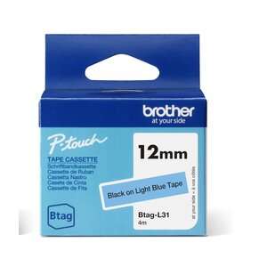 Brother-BTAGL31-BTAGL31 12MM BLACK ON LIGHT BLUE TAPE