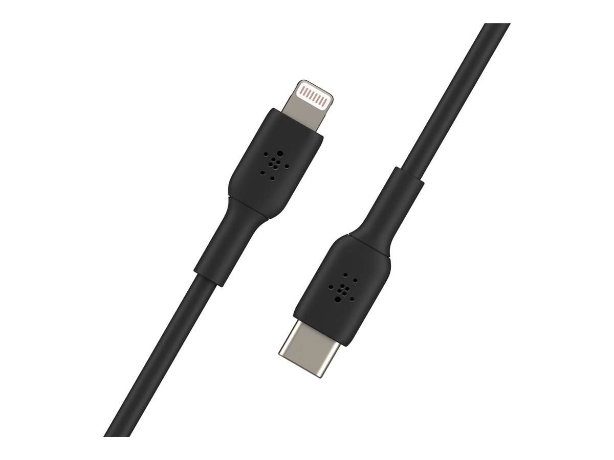 Belkin CAA003bt1MBK Belkin BoostCharge - Cable Lightning - 24 pin USB-C macho a Lightning macho - 1 m - negro - suministro de potencia USB (18W)