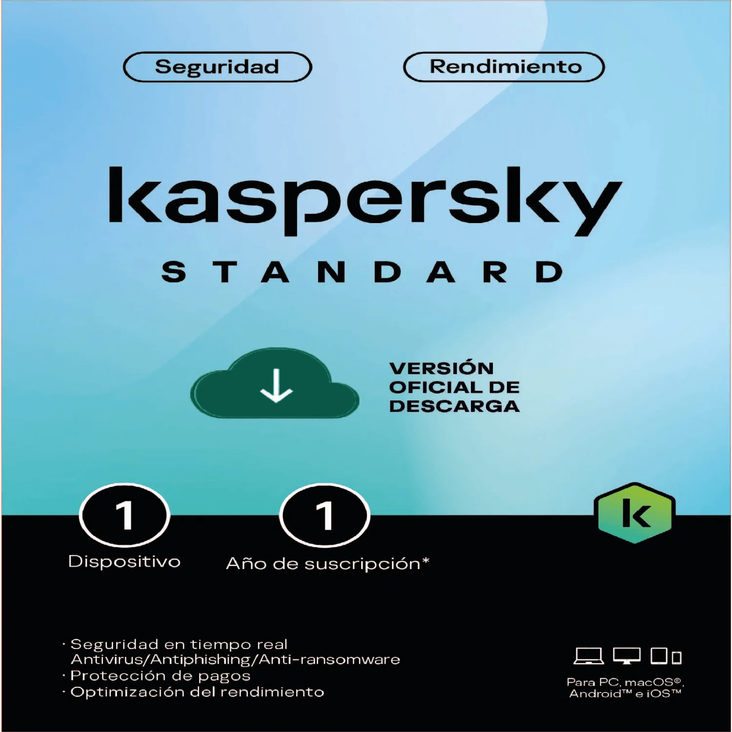 Antivirus Kaspersky Estándar Un Dispositivo Un AñoKASPERSKYKL1041DDAFS