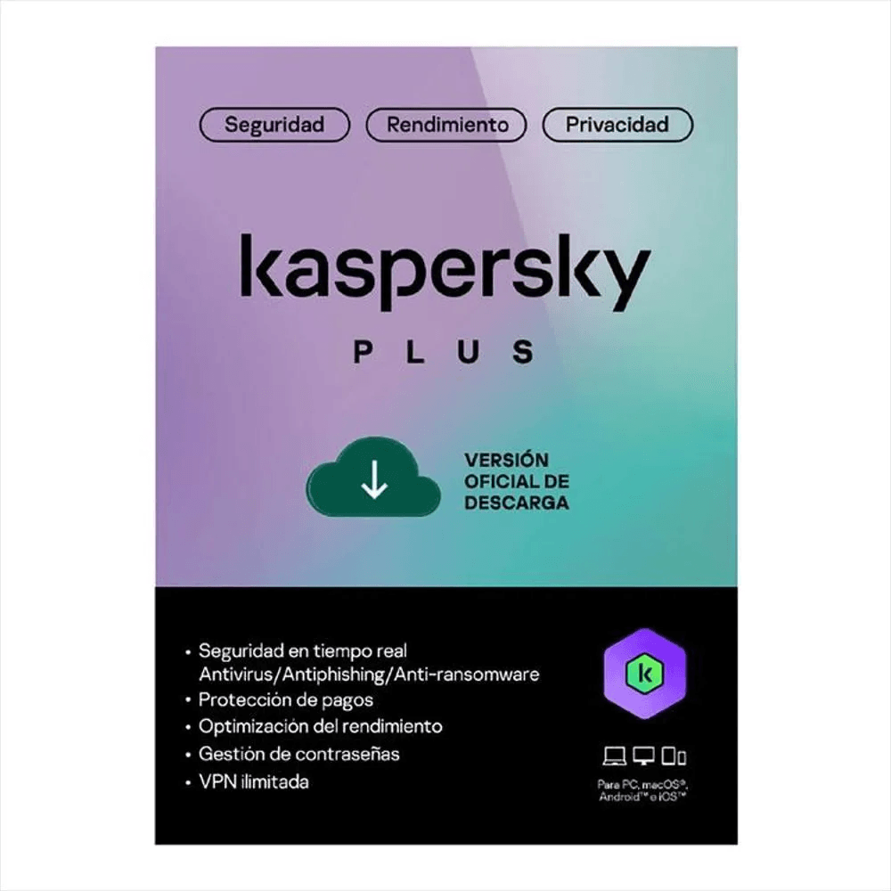 Antivirus Kaspersky Plus Un Dispositivo 1 AñoKASPERSKYKL1042DDAFS