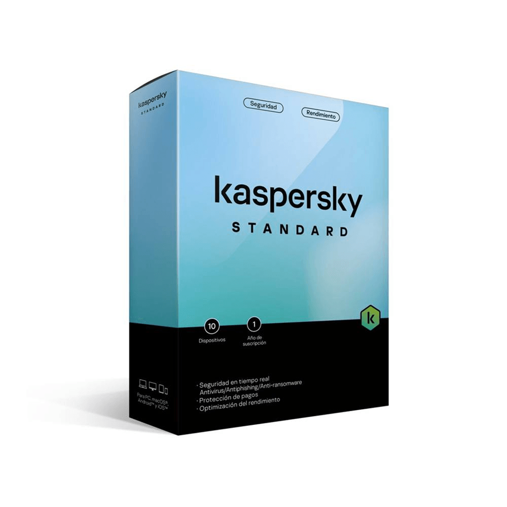 Antivirus Kaspersky Standard Edición Latinoamérica. 10 Dispositivos 1 Año Paquete De Descarga BaseKASPERSKYKL1041DDKFS