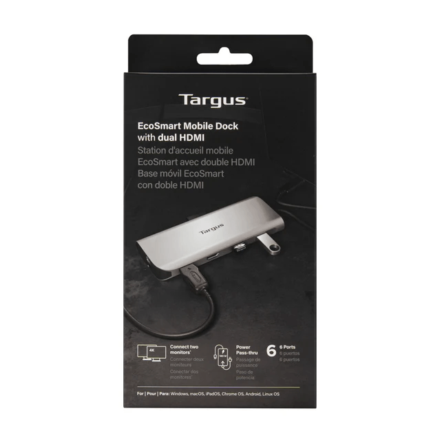 Docking Targus Dock403gldocking Base Móvil De Vídeo Dual Con Paso De Señal Epr De 140 W Y Lector De Tarjetas SdTARGUSDOCK403GL