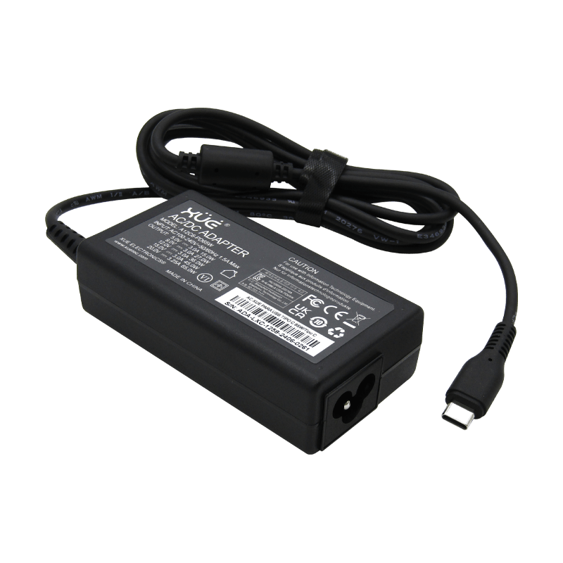 Cargador de corriente XUE® Type-C 20V-3.25A/15V-3A/9V-3A/5V-3A 65W USB-C (Desktop) / Negro-XUE®-A12 65W TYPE-C