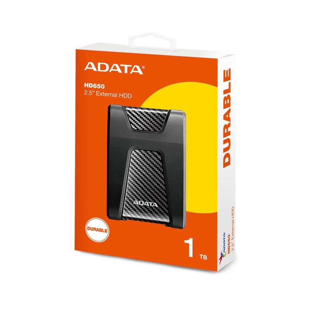 Disco Externo Adata HD650 Antigolpes 1TB USB 3.2 Negro-ADATA-