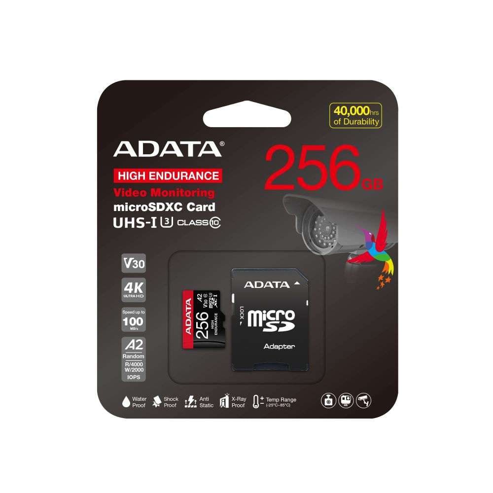 Memoria Microsd Adata A2-V30 256GB Video vigilancia-ADATA-