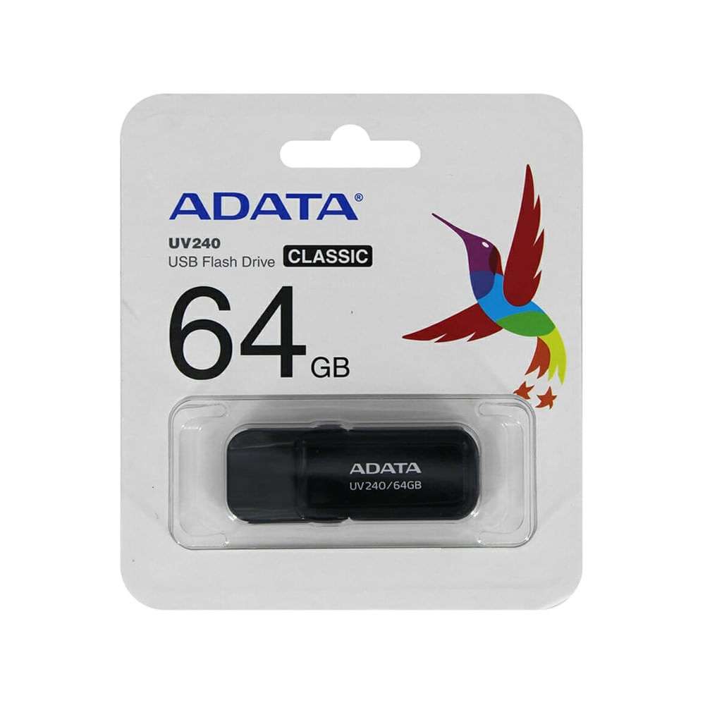 Memoria USB ADATA UV240 2.0 64GB Negro-ADATA-