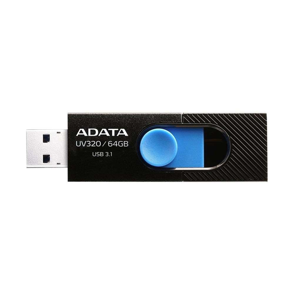 Memoria USB ADATA UV320 3.2 64GB Negro con Azul-ADATA-