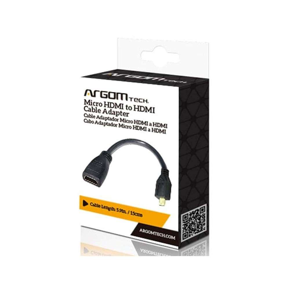 Cable Adaptador Argom Micro HDMI a HDMI de 15cm-ARGOM-