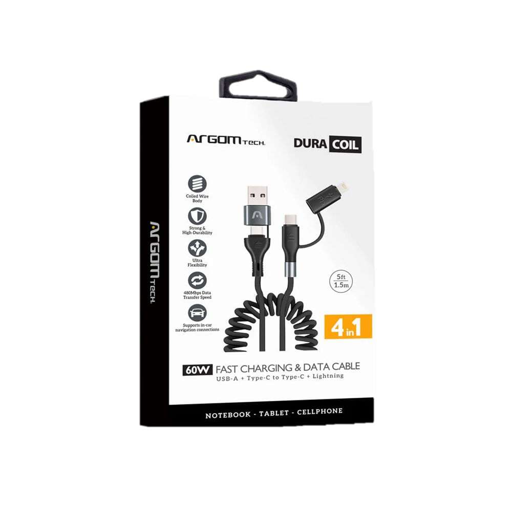 Cable Argom 4 en 1 carga rápida - ARGOM - ARG-CB-0071BK