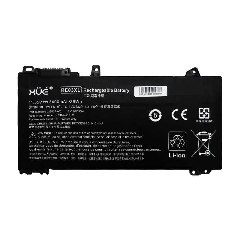 Batería para portátil HP 440-G6 430-G6 450-G6 11.55V-3400mAh 39Wh 3 Cel XUE® / RE03XL-XUE®-RE03XL