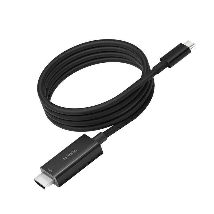Belkin AVC012bt2MBK Belkin Connect - Cable adaptador - 24 pin USB-C macho a HDMI macho - 2 m - negro - pasivo, admite 8K60Hz, admite modo Alt DP