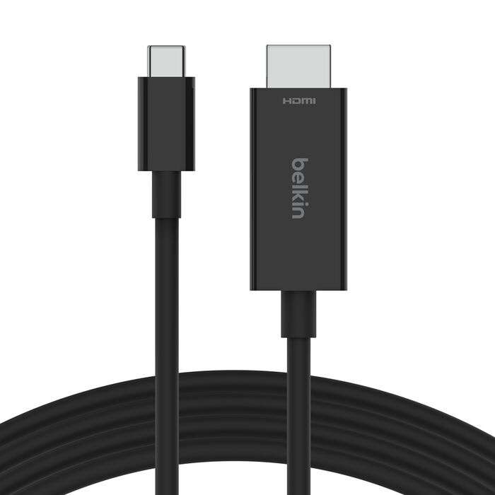 Belkin AVC012bt2MBK Belkin Connect - Cable adaptador - 24 pin USB-C macho a HDMI macho - 2 m - negro - pasivo, admite 8K60Hz, admite modo Alt DP