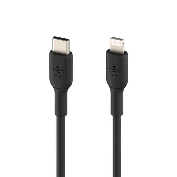 Belkin CAA003bt1MBK Belkin BoostCharge - Cable Lightning - 24 pin USB-C macho a Lightning macho - 1 m - negro - suministro de potencia USB (18W)