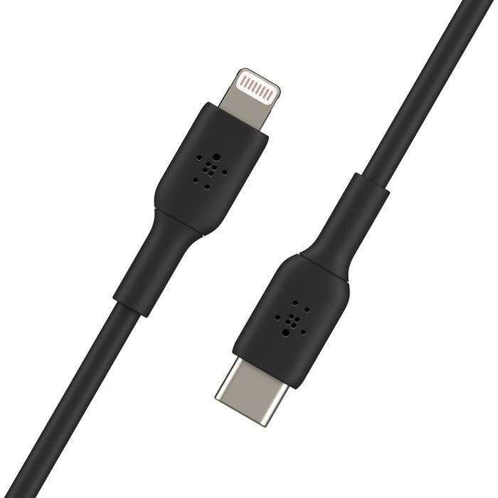 Belkin CAA003bt1MBK Belkin BoostCharge - Cable Lightning - 24 pin USB-C macho a Lightning macho - 1 m - negro - suministro de potencia USB (18W)
