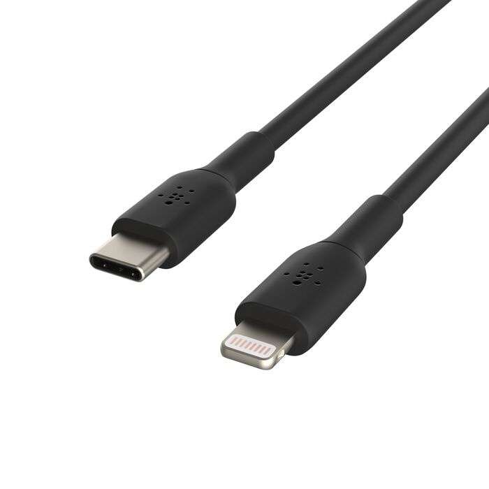 Belkin CAA003bt1MBK Belkin BoostCharge - Cable Lightning - 24 pin USB-C macho a Lightning macho - 1 m - negro - suministro de potencia USB (18W)
