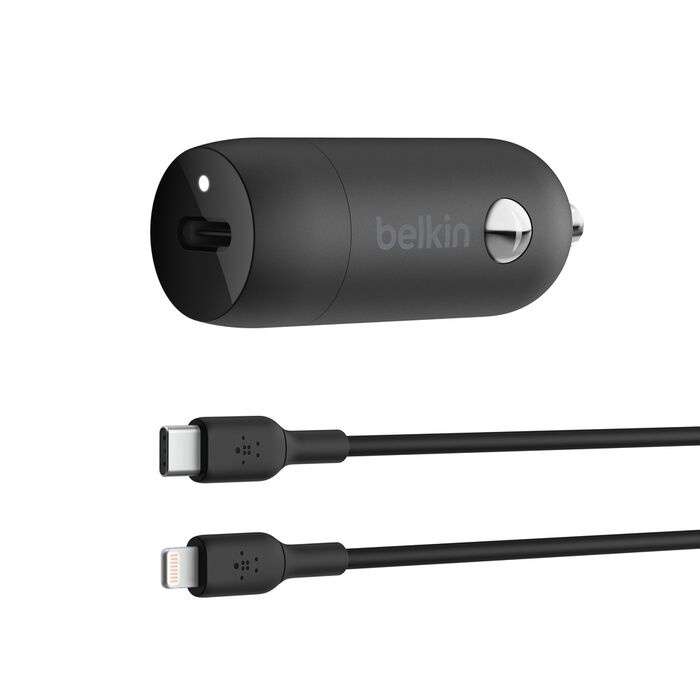 Belkin CCA004BT1MBK-B5 Belkin BoostCharge - Car power adapter - 30 Watt - 3 A - Fast Charge, Power Delivery 3.1 (24 pin USB-C) - black