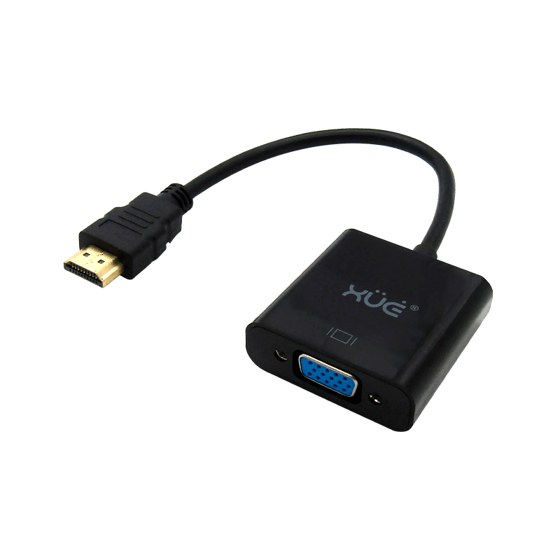 Convertidor HDMI a VGA FHD 1080P con Audio 20cm XUE® / Negro-XUE®-6616S
