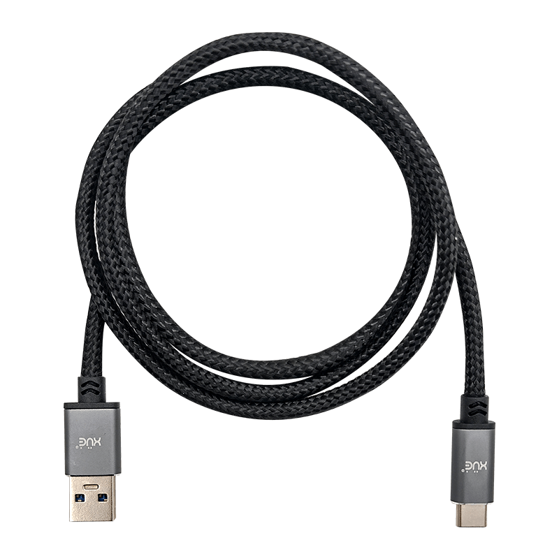 Cable USB-A 3.0 a USB-C 5V-3A 1M XUE® Braided / Negro-XUE®-USB A-C