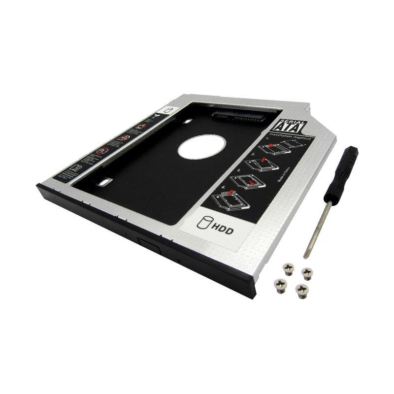 Caddy 9.5MM DVD+RW para Disco Duro 2.5" SATA (enclosure)-XUE®-T095 9.5MM