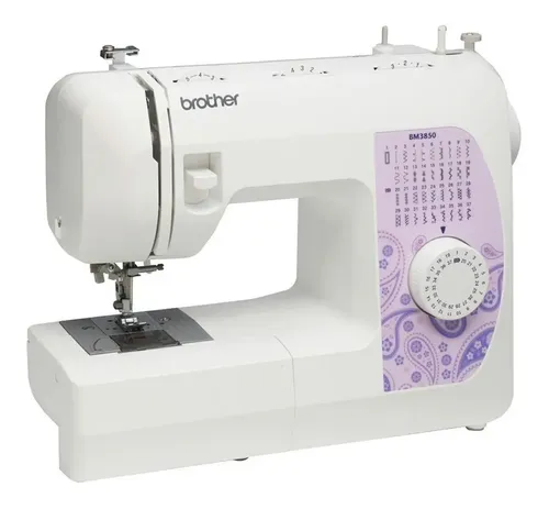 BROTHER-BM3850-Máquina mecánica Brother BM385037 puntadas incorporadas74 funciones de costuraOjal de un pasoMesa extensible para piezas grandes y acolchadosEnhebrador de aguja y bobina de colocación rápidaCama plana convertible a brazo libreIluminación LEDVelocidad máxima de 800 puntadas por minutoAncho de hasta 5 mm y largo de hasta 4 mmConsultar información del producto