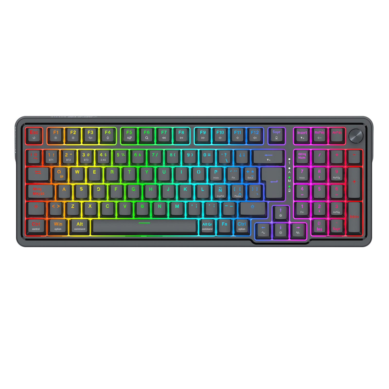 REDRAGON-K686RGB-M SP-Teclado Mecánico Magnético 96% EISA K686 Gris