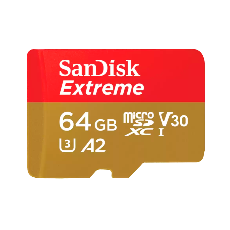 Memoria micro SD 64GB C10 U3 V30 R/W 170/80 MBPS 4K SANDISK EXTREME SDSQXAH-064G-GN6MA-Sandisk®-SDSQXAH-064G-GN6MA