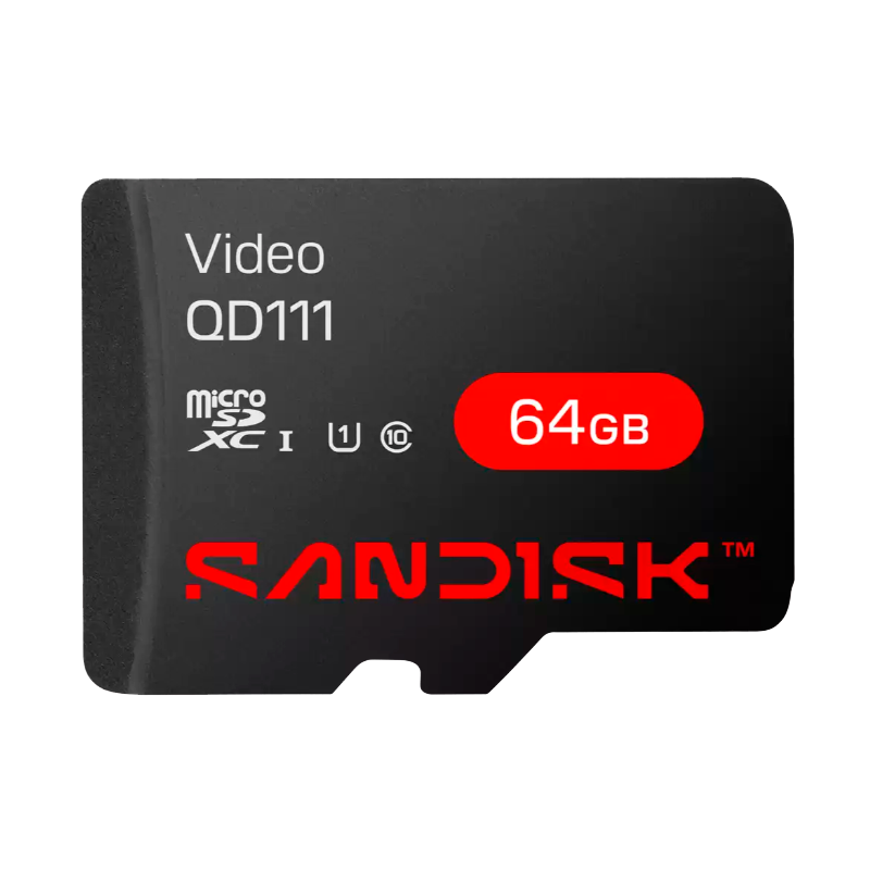 Memoria micro SD 64GB C10 U1 V10 R/W 100/20 MBPS SANDISK VIDEO QD111 SURVEILLANCE SDSDQAS4-064G-Sandisk®-SDSDQAS4-064G