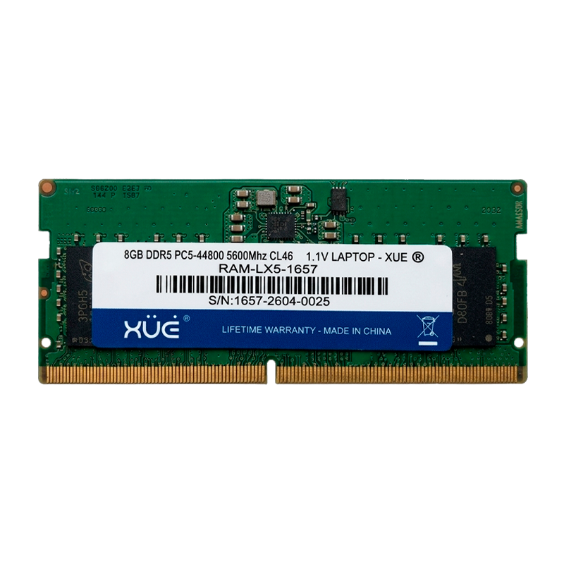 Memoria RAM DDR5 8GB 5600MHz PC5-44800 CL46 Laptop XUE® / 1.1V-XUE®-RAM-LP44800-8GB