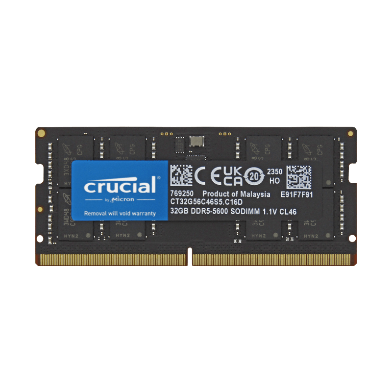 Memoria RAM para Laptop DDR5 PC5-44800 32GB 5600MHZ CL36 1.1V LAPTOP CRUCIAL CT32G56C46S5-Crucial®-CT32G56C46S5