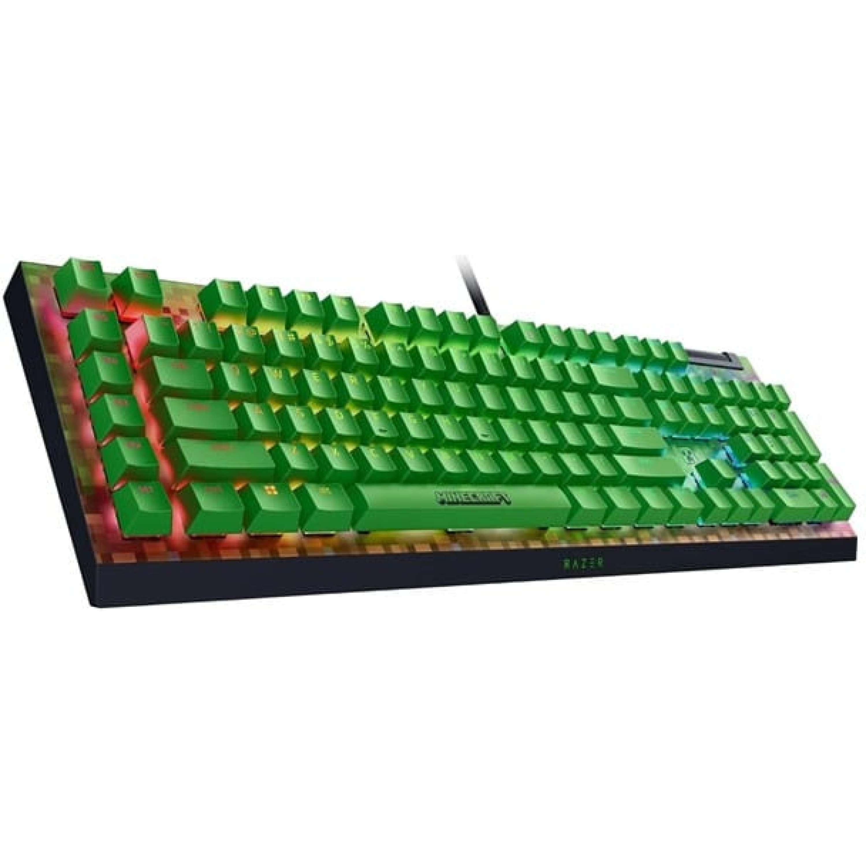 RAZER-RZ03-04704100-R3M1-<p>Teclado mecánico Razer BlackWidow V4 X Minecraft Edition<br>Switches mecánicos Razer Green de respuesta táctil y clic<br>Seis teclas dedicadas para macros<br>Iluminación Razer Chroma RGB<br>Distribución US según la referencia oficial<br>Diseño temático Minecraft<br>La tecla especial Grass Block no está incluida según la ficha del fabricante</p><p><a href="https://www.razer.com/gaming-keyboards/minecraft-razer-blackwidow-v4-x/RZ03-04704100-R3M1" target="_blank" rel="noopener">Consultar información del producto</a></p> RAZER-RZ03-04704100-R3M1-Teclado mecánico Razer BlackWidow V4 X Minecraft EditionSwitches mecánicos Razer Green de respuesta táctil y clicSeis teclas dedicadas para macrosIluminación Razer Chroma RGBDistribución US según la referencia oficialDiseño temático MinecraftLa tecla especial Grass Block no está incluida según la ficha del fabricanteConsultar información del producto