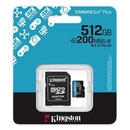 Tarjeta Micro Sd 512Gb Kingston Canvas Go Plus 4KKINGSTONSDCG4/512GB