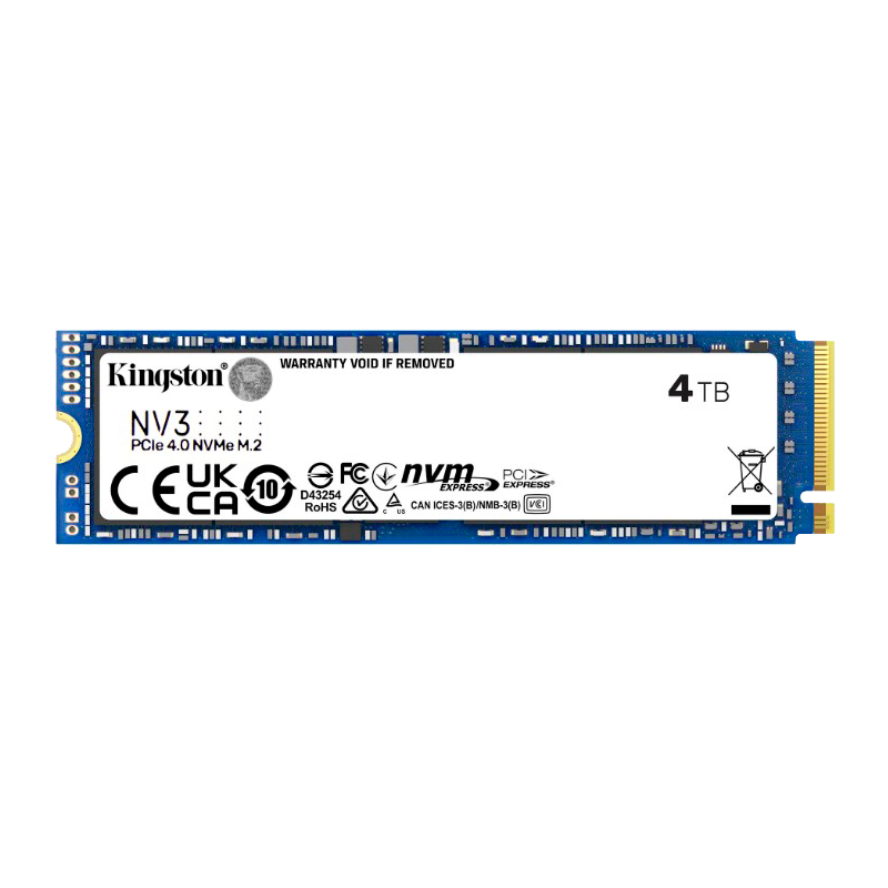 SSD Kingston NV3 4TB PCIe 4.0 NVMe M.2 2280 / 6000/5000 MB/s - SNV3S/4000G-Kingston®-SNV3S/4000G