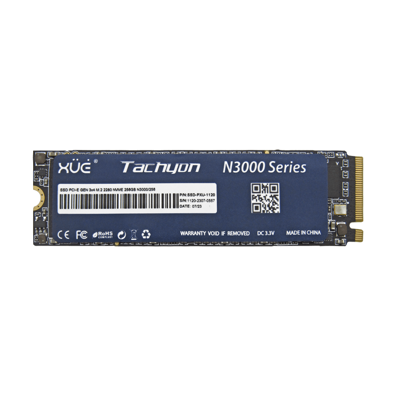 Disco de Estado Sólido SSD PCI-E 3.0 M.2 2280 256GB NVME XUE® TACHYON N3000/256GB 3100/1400MB/S (TRAY PACKING)-XUE®-MAP1202-TLC-MES