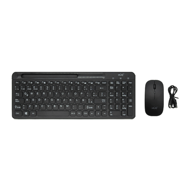 Combo Teclado Externo Wireless LATAM + Mouse W1500 XUE® / Negro-XUE®-W1500