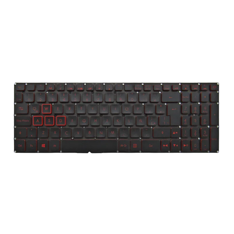Teclado para Laptop Acer Nitro 5 AN515-51 AN515-52 AN515-53 AN515-31 VN7-593G Sin Marco Backlight Rojo Español Negro-Rojo-Acer-TEC-LAC-1492